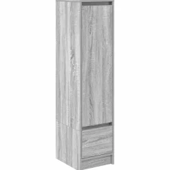 vidaXL højskab 29,5x34x119,5 cm konstrueret træ grå sonoma-eg