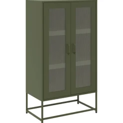 vidaXL højskab 68x39x123 cm stål olivengrøn