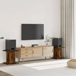 vidaXL højtalerstativer 2 stk. 30x30x40cm konstrueret træ røget egetræ