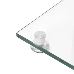 vidaXL højtalerstativer 2 stk. 1 søjle hærdet glas sølvfarvet