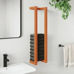 vidaXL håndklædeholder 23x18x90 cm massivt fyrretræ gyldenbrun