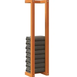 vidaXL håndklædeholder 23x18x90 cm massivt fyrretræ gyldenbrun