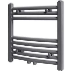 vidaXL håndklæderadiator 480x480 mm centralvarme buet grå