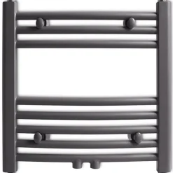 vidaXL håndklæderadiator 480x480 mm centralvarme buet grå