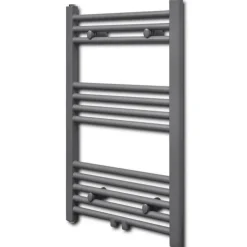 vidaXL håndklæderadiator 500x764 mm centralvarme lige grå