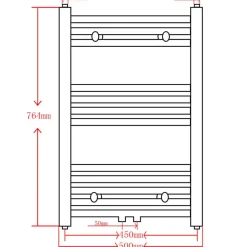 vidaXL håndklæderadiator 500x764 mm centralvarme lige grå
