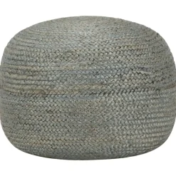 vidaXL håndlavet puf 45 x 30 cm jute olivengrøn