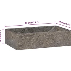 vidaXL håndvask 45x30x12 cm marmor grå højglans