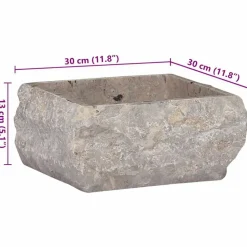 vidaXL håndvask 30x30x13 cm marmor grå