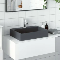 vidaXL håndvask 50x38x11 cm mineralstøbt/marmorstøbt antracitgrå