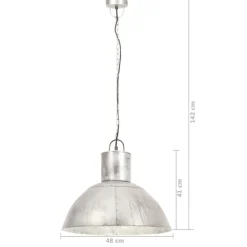 vidaXL hængelampe 25 W rund 48 cm E27 sølvfarvet