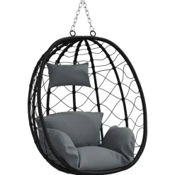 vidaXL Hængende æggestol Antracit 91,5 x 54,5 x 107 cm polyrattan