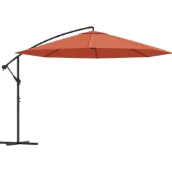 vidaXL hængeparasol 350 cm aluminiumstang terrakotta