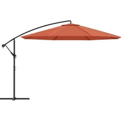 vidaXL hængeparasol 350 cm aluminiumstang terrakotta