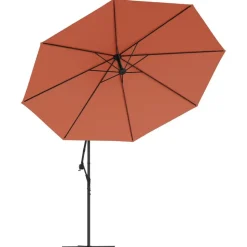 vidaXL hængeparasol 350 cm aluminiumstang terrakotta