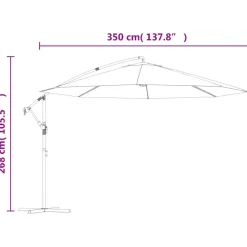 vidaXL hængeparasol 350 cm aluminiumstang terrakotta