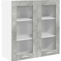 vidaXL Hængeskab med dør Beton Grå 80 x 31 x 80 cm Konstrueret træ