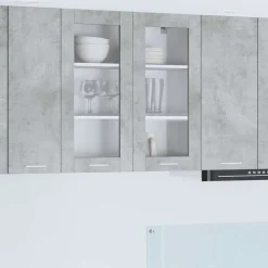 vidaXL Hængeskab med dør Beton Grå 80 x 31 x 80 cm Konstrueret træ