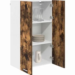 vidaXL Hængeskab med dør Røget eg 60 x 31 x 100 cm Konstrueret træ
