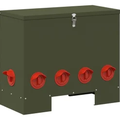 vidaXL Hønsefoder Oliven grøn 60,5 x 29 x 51 cm Koldvalset Stål