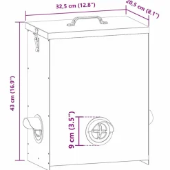 vidaXL Hønsefoder Oliven grøn 32,5 x 20,5 x 43 cm Koldvalset Stål
