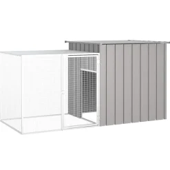 vidaXL hønsehus 200x91x100 cm galvaniseret stål grå
