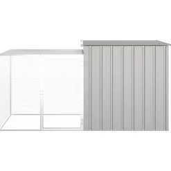 vidaXL hønsehus 200x91x100 cm galvaniseret stål grå