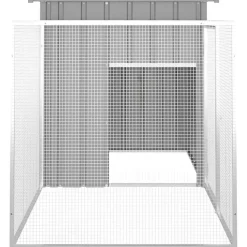 vidaXL hønsehus 200x91x100 cm galvaniseret stål grå