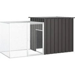 vidaXL hønsehus 200x91x100 cm galvaniseret stål antracitgrå