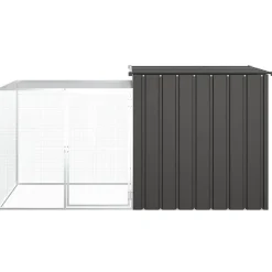 vidaXL hønsehus 200x91x100 cm galvaniseret stål antracitgrå