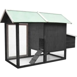 vidaXL hønsehus 170x81x110 cm massivt fyrretræ og grantræ grå