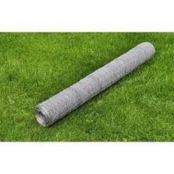 vidaXL hønsenet galvaniseret stål 25 x 0,5 m sølvfarvet