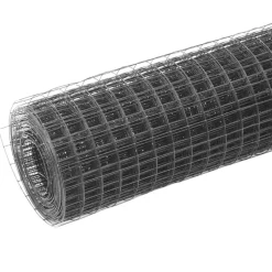 vidaXL hønsenet stål med PVC-belægning 10 x 1 m grå