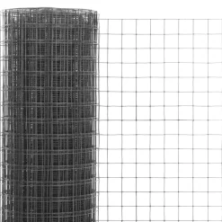 vidaXL hønsenet stål med PVC-belægning 10 x 1 m grå