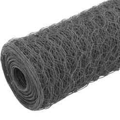 vidaXL hønsenet stål med PVC-belægning 25 x 0,5 m grå