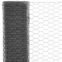 vidaXL hønsenet stål med PVC-belægning 25 x 0,5 m grå