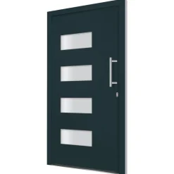 vidaXL hoveddør 100x200 cm aluminium og PVC antracitgrå