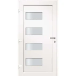 vidaXL hoveddør 100x200 cm aluminium og PVC antracitgrå