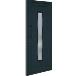 vidaXL hoveddør 88x200 cm PVC antracitgrå