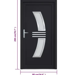 vidaXL hoveddør 88x200 cm PVC antracitgrå