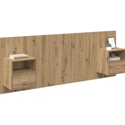 vidaXL Hovedgærde Med Skab 3 pcs Artisan Egetræ Konstrueret træ