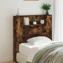 vidaXL Hovedgærde Røget eg 100 x 16,5 x 103,5 cm Konstrueret træ