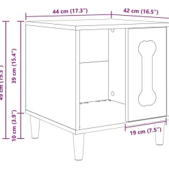 vidaXL Hundehus Gammelt træ 44 x 42 x 49 cm Konstrueret træ