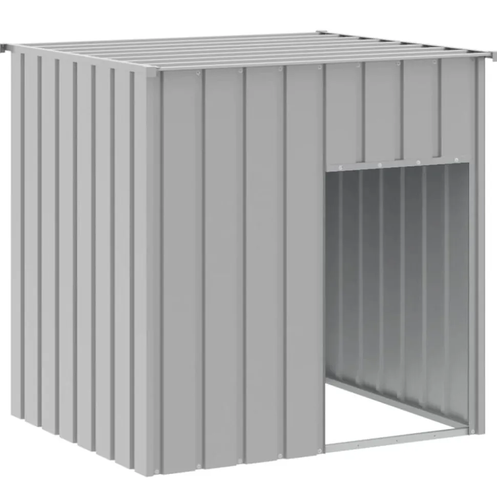 vidaXL hundehus med tag lysegrå 110x103x109 cm galvaniseret stål