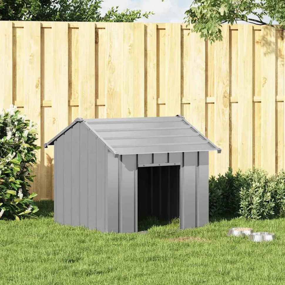 vidaXL hundehus med tag 85x107x81 cm galvaniseret stål