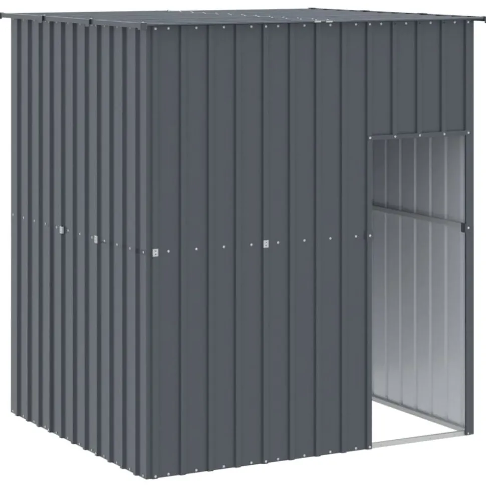 vidaXL hundehus med tag 165x153x181 cm galvaniseret stål antracitgrå