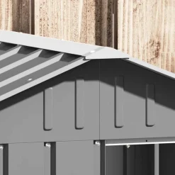 vidaXL hundehus 116,5x103x81,5 cm galvaniseret stål grå