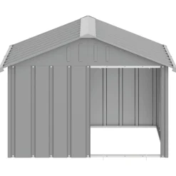 vidaXL hundehus 116,5x103x81,5 cm galvaniseret stål grå