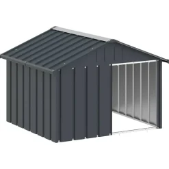vidaXL hundehus 116,5x103x81,5 cm galvaniseret stål antracitgrå