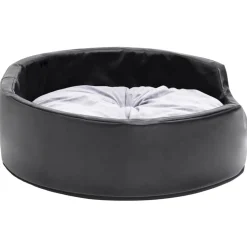 vidaXL hundekurv 69x59x19 cm plys og kunstlæder sort og grå